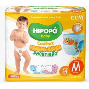 Fralda Desc Hipopo Confort Calca Jum MD 34UN