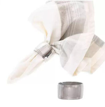 Kit Porta Guardanapos Liscio Prata 4PCS 4UN