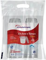 Kit Pote C/Tampa Cristalcopo Red 750ML 25UN