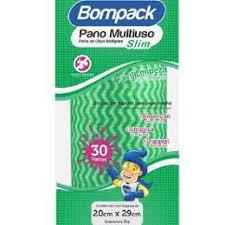 Pano de Limpeza Bompack Slim 20X29 Verde 30UN