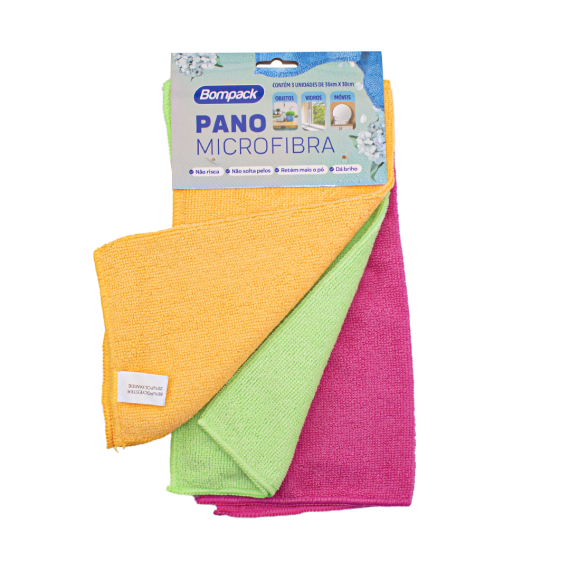 Pano Microfibra Bompack 30x30cm 3UN