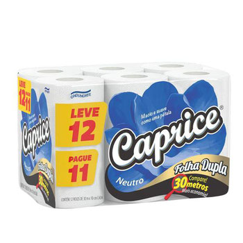 Papel Higienico Caprice FD 20MT LV12P11 12UN