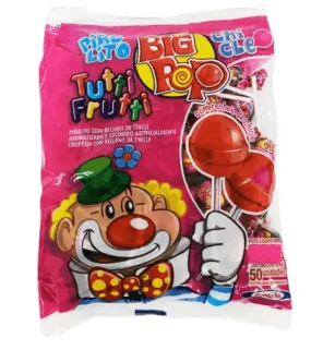 Pirulito Big Pop T.Frutti Chicle 50UN