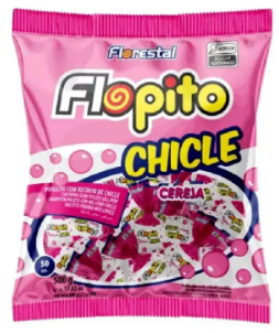 Pirulito Flopito Chicle Cereja 500G