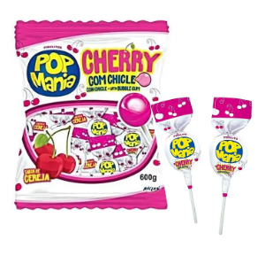 Pirulito Pop Mania Cherry 12G 500G