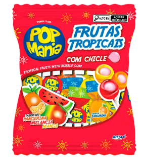 Pirulito Pop Mania Frutas Tropicais 12G 500G