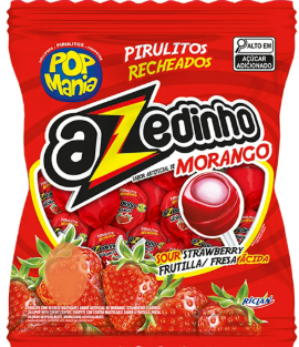 Pirulito Pop Mania Morango Azedinho 500G