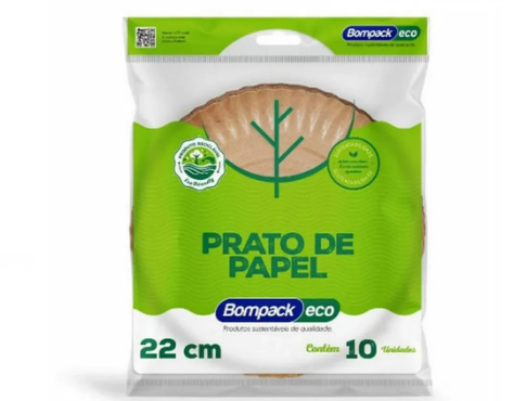 Prato Papel Bompack Eco 22CM 10UN