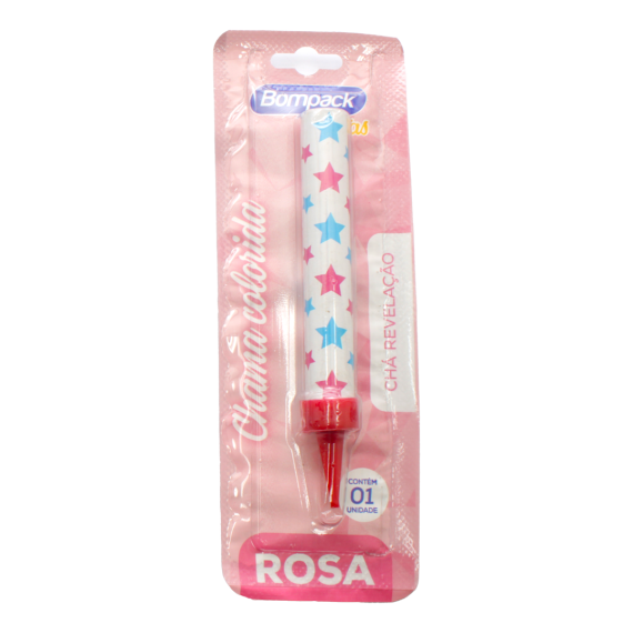 Vela Cha Revelação Bompack Rosa 1UN