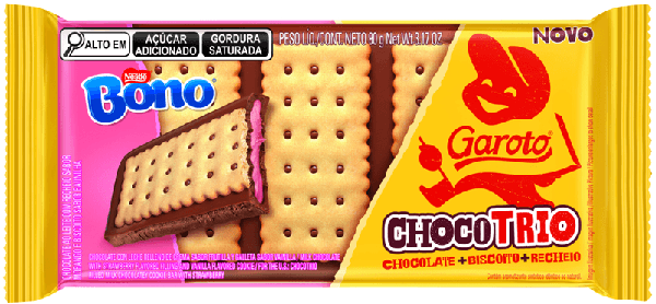 BISCOITO BONO GAROTO CHOCOTRIO 90G