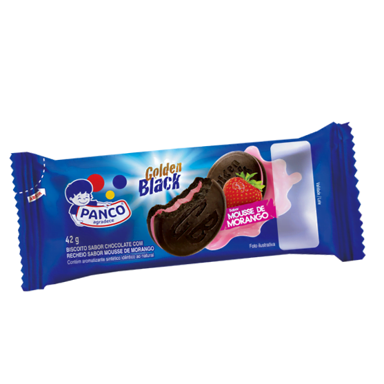 BISCOITO PANCO GOLDEN BLACK MORANGO 120G