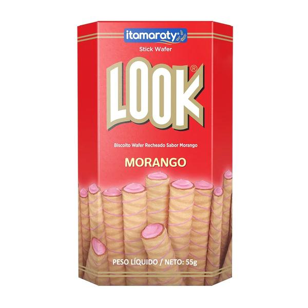 BISCOITO WAFER LOOK MORANGO 55G C/20