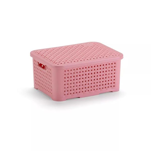 CAIXA ORGANIZADORA ROSA 10L