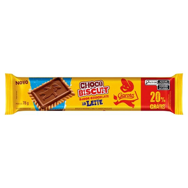 CHOCO BISCUIT AO LEITE GAROTO 78G 20%