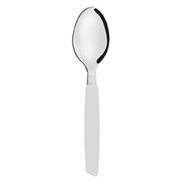 COLHER SOBREMESA ACO CABO PLASTICO BCO C/6