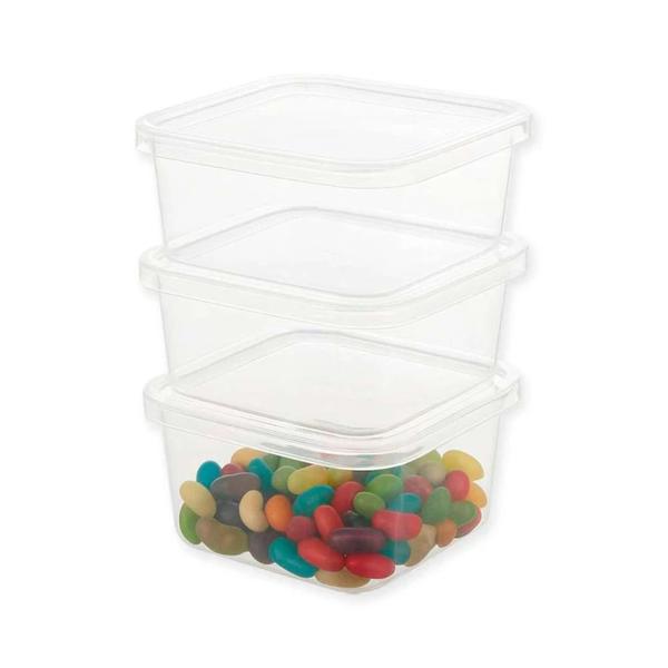 KIT POTE PLASTICO RQUADRADO MEDIO C/3
