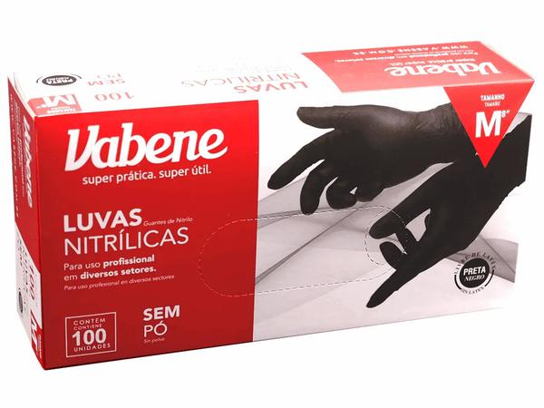 LUVA NITRILICAS VABENE PRETO G 100UND