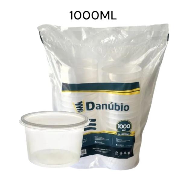 POTE COM TAMPA 1000ML DANUBIO C/ 24