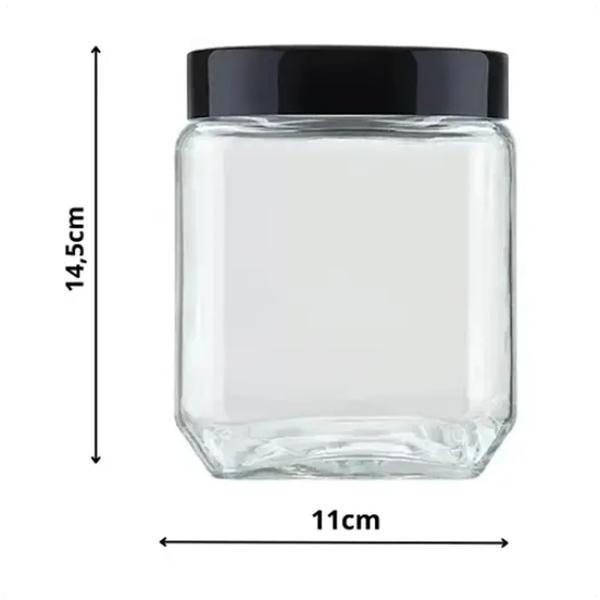 POTE QUADRADO VIDRO  1200ML