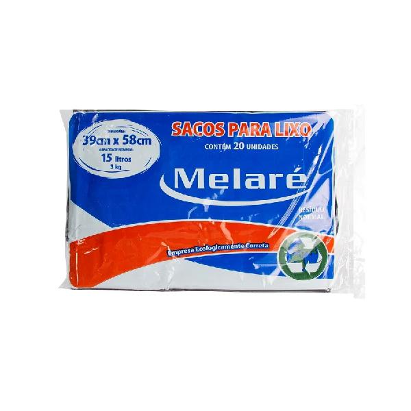 SACO DE LIXO MELARE  15 LTS C/20UN UNIDADE