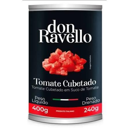 TOMATE PELADO DON RAVELLO EM CUBOS 400G UNIDADE