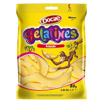 BALA DOCILE GELATINES BANANA 80G