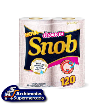 PAPEL TOALHA SNOB 2R C/60 22X20CM DECO
