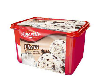 SORVETE AMARETTO FLOCOS 1.5L (SÓ P/ RETIRADA. NÃO ENTREGAMOS)