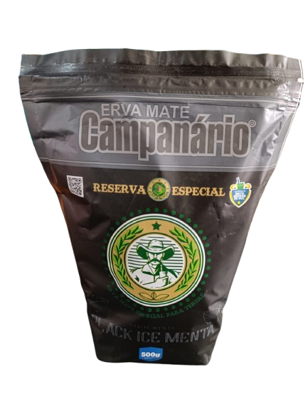 ERVA MATE CAMPANARIO 500G BLACK ICE POUC