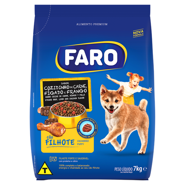 RAÇÃO FARO CAO FILH 900GR CAR FIG FRA