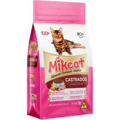 RAÇÃO MIK CAT 1KG GATOS CASTRADOS