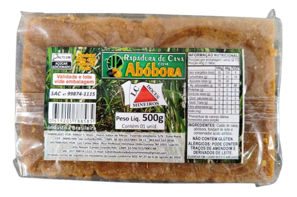 RAPADURA DOCES MINEIROS 500G ABOBORA