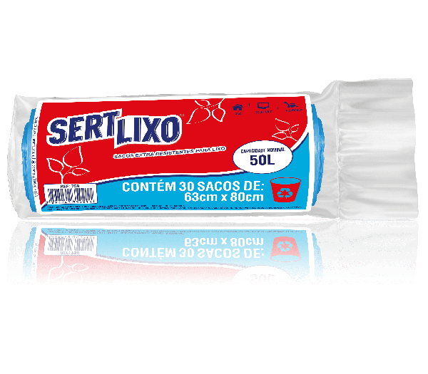SACO LIXO SERTLIXO 50L C/30UN AZUL