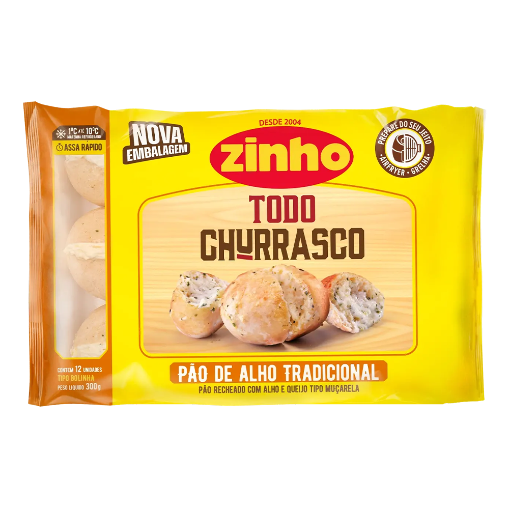 PAO DE ALHO ZINHO BOLINHA 300G, TRAD
