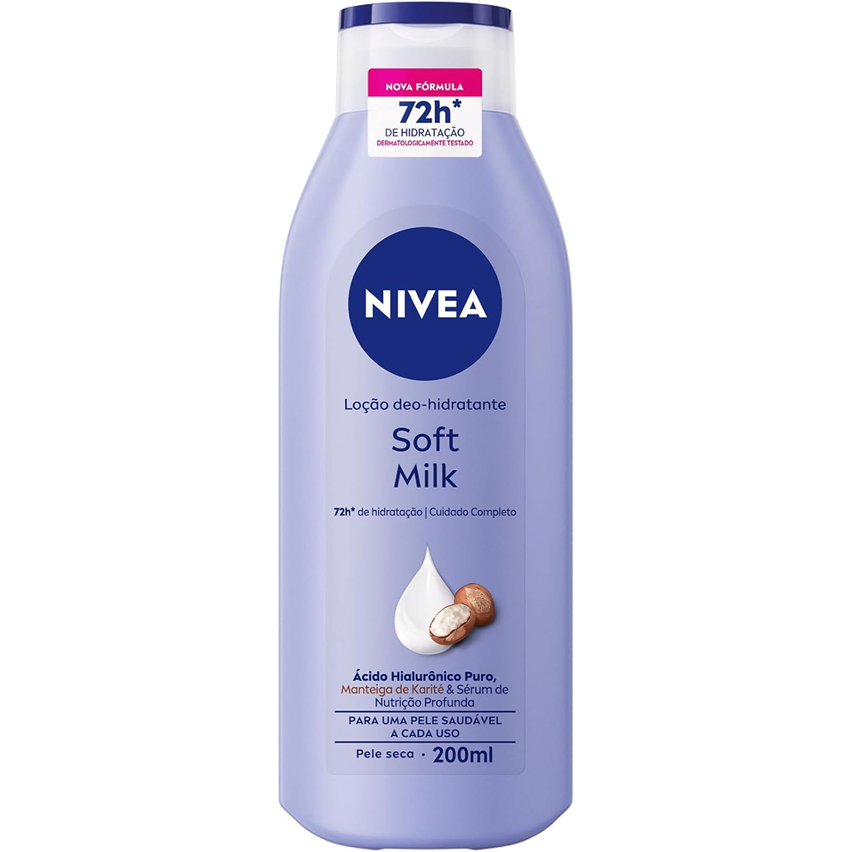 LOC HID NIVEA 200ML, SOFT MILK PELE SECA