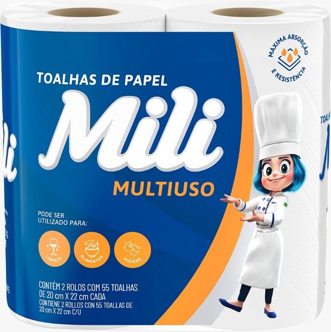 TOALHA PAPEL MILI 110 FLS C/2