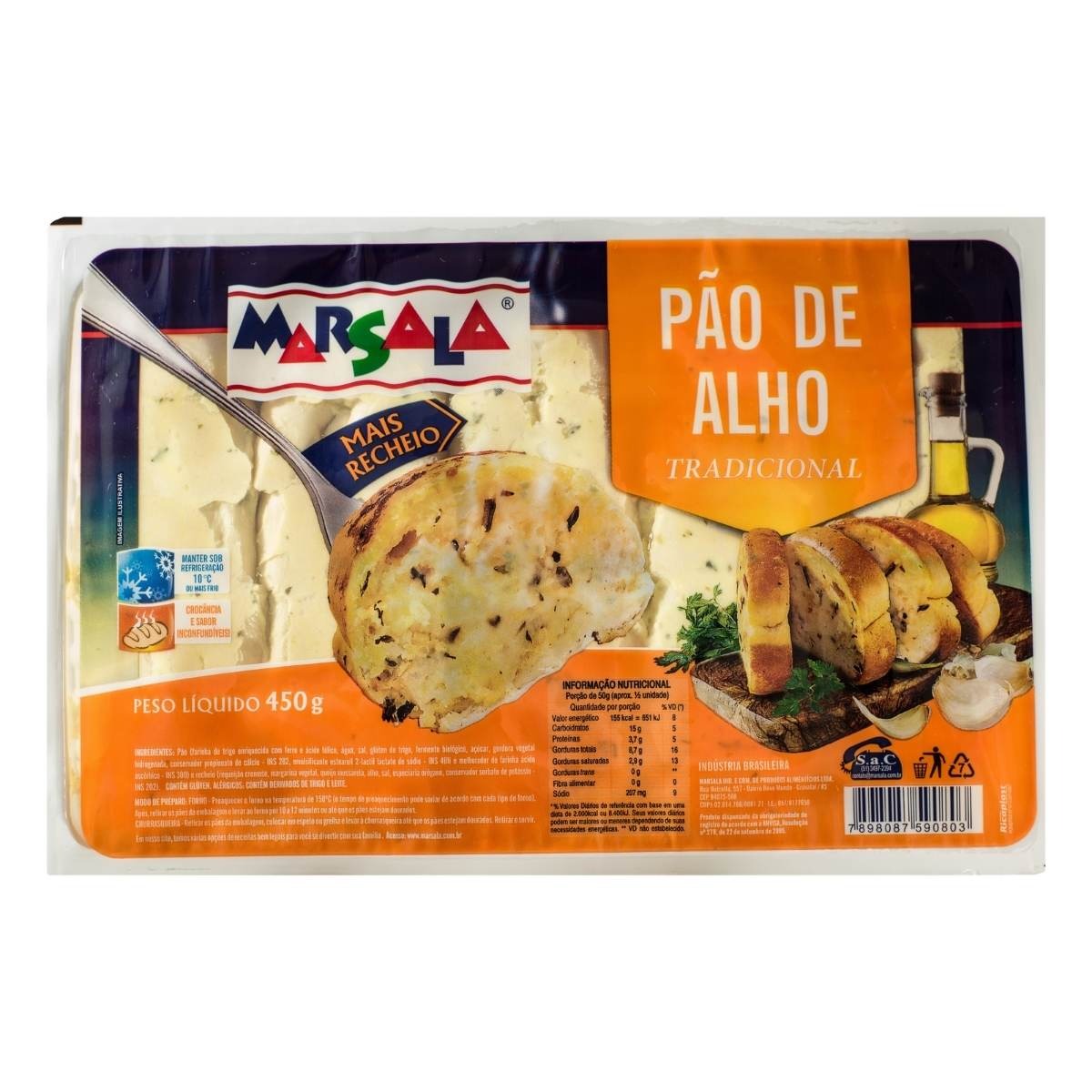 PAO DE ALHO MARSALA 450G, TRAD