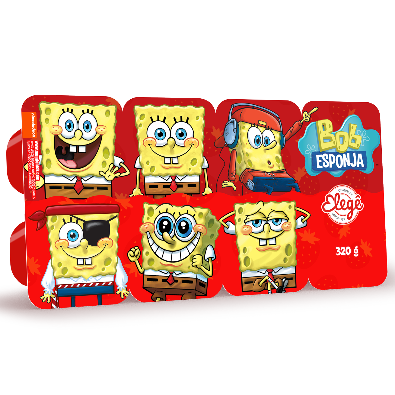 IOG BOB ESPONJA PETIT 320G, MORANGO