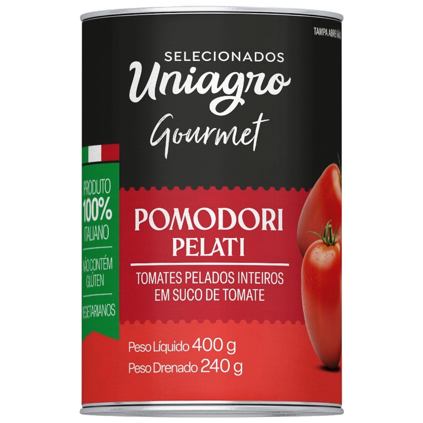 TOMATE PELADO UNIAGRO LT 400G