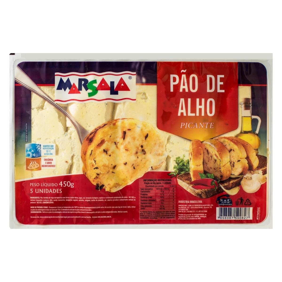 PAO DE ALHO MARSALA 450G, PICANTE