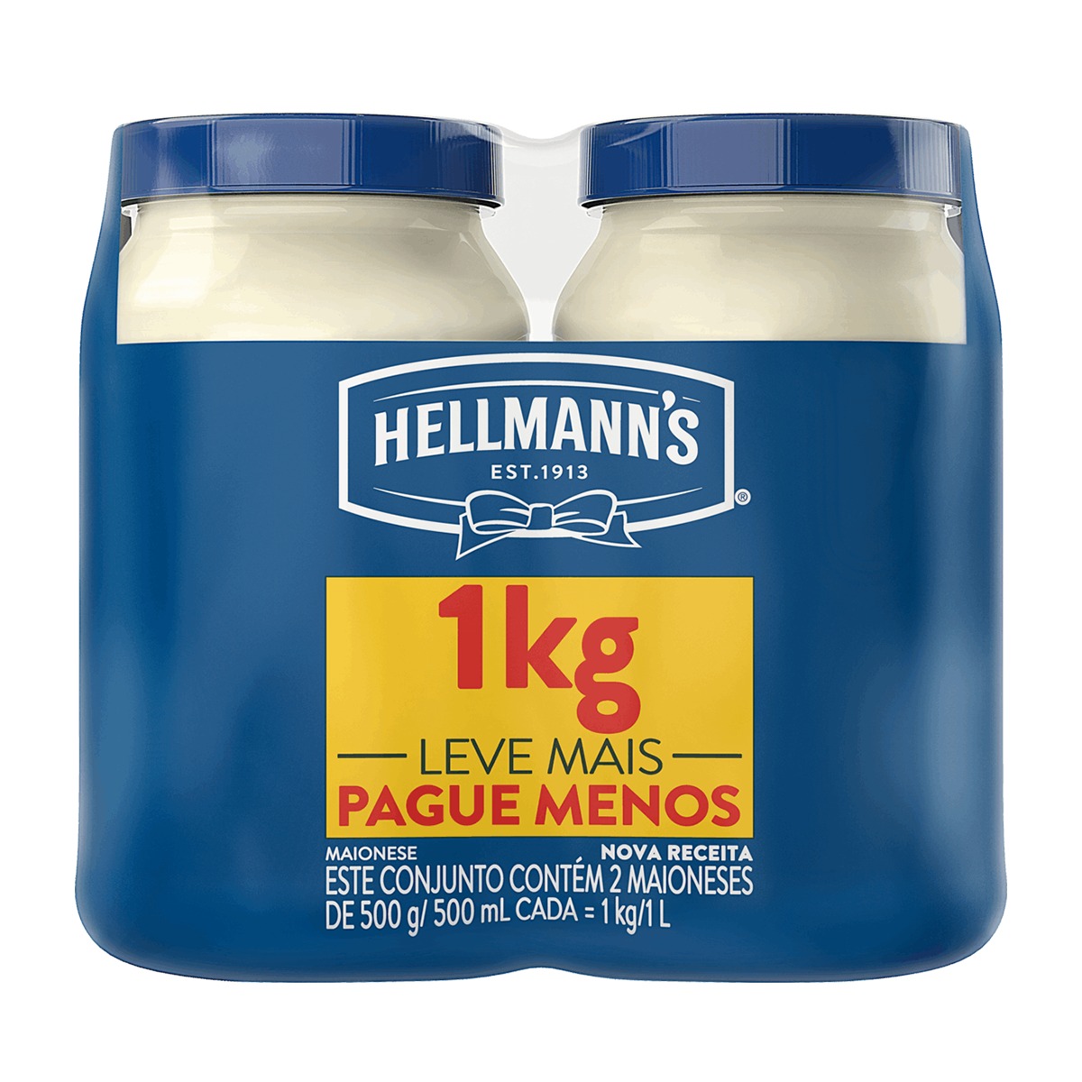 KIT MAIONESE HELLMANNS LV+PG- 500G C/2