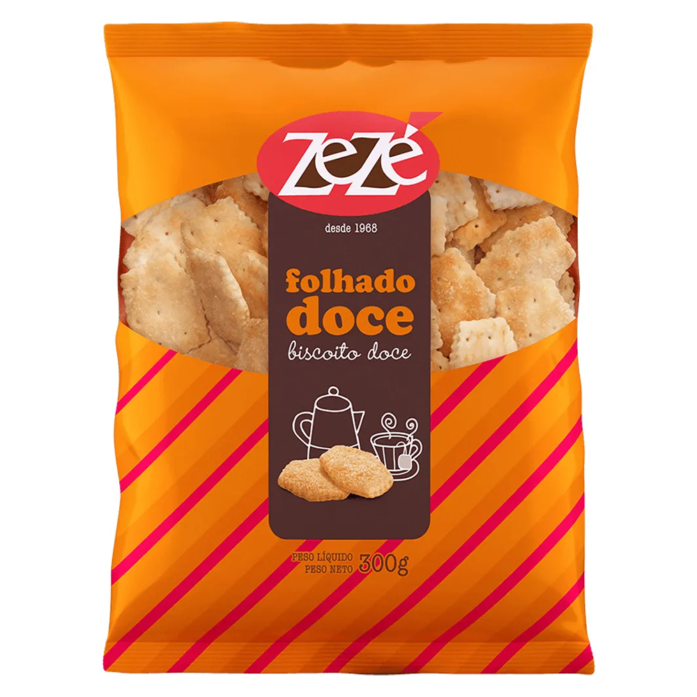 BISC ZEZE FOLHADO DOCE 300G