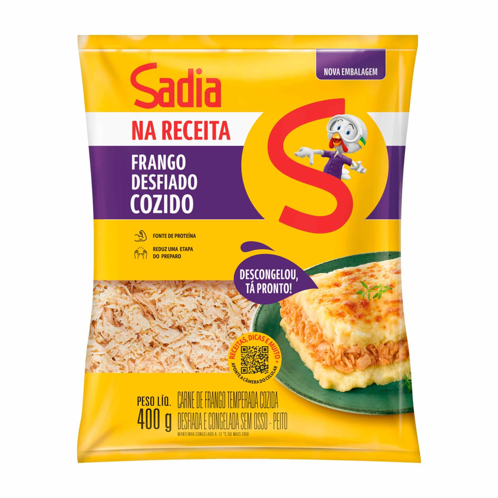CARNE FGO PEITO SADIA DESFIADO CONG 400G