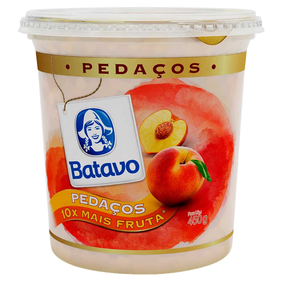 IOG BATAVO PED FRUTA 450G, PESSEGO