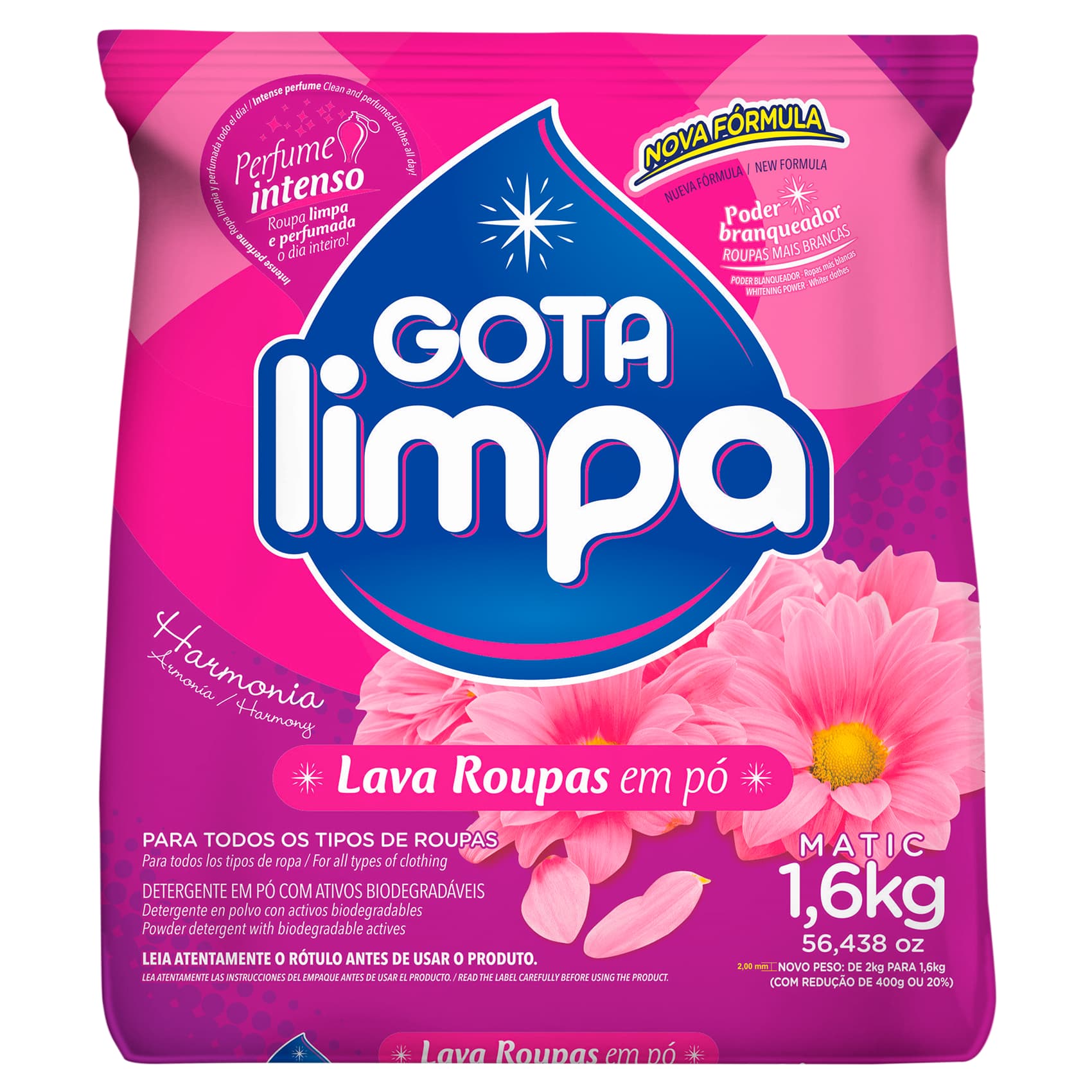 DET PO GOTA LIMPA 1,6KG, HARMONIA