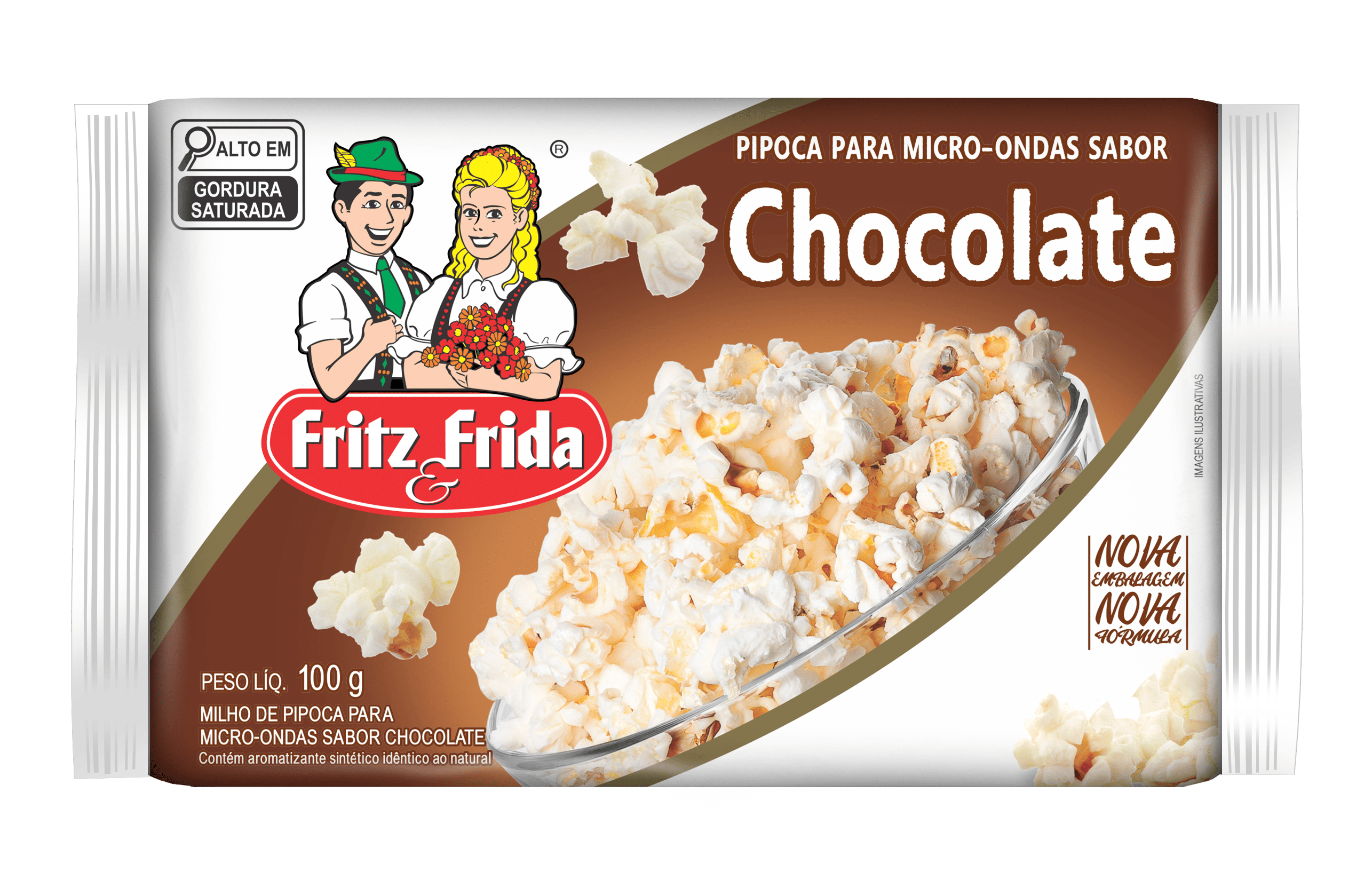 PIPOCA MICRO FRITZ FRIDA 100G, CHOCOLATE