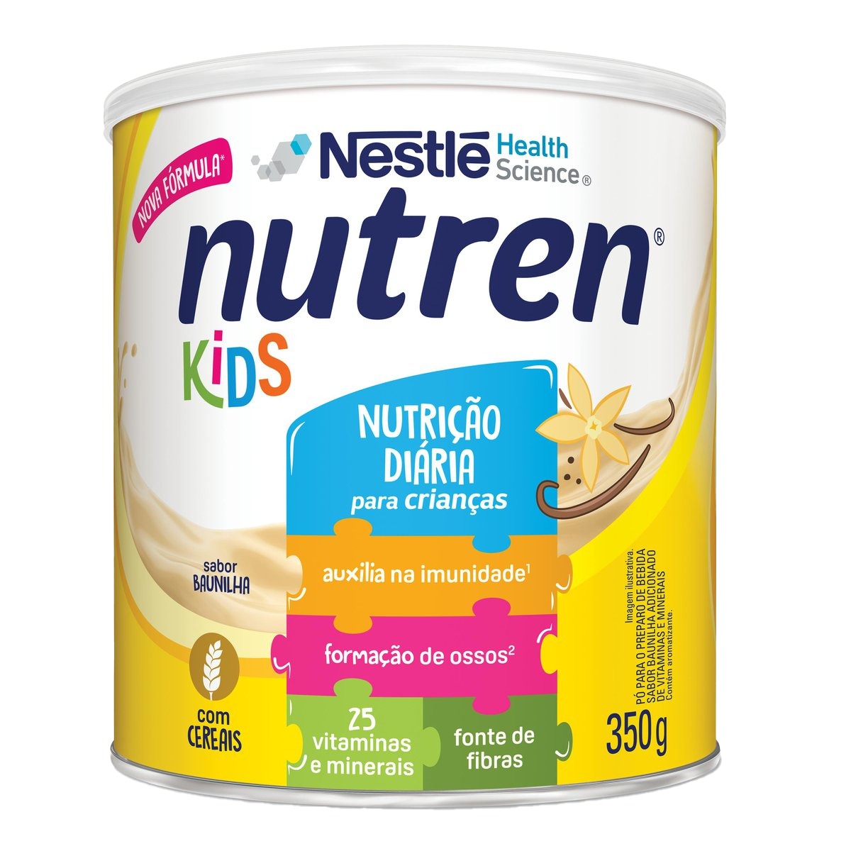 SUPLEM ALIM NUTREN KIDS 350G, BAUNILHA