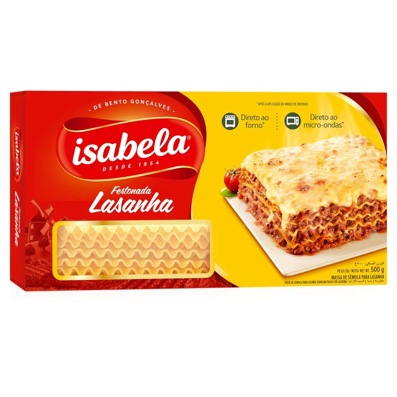 MASSA ISABELA LASANHA FESTONADA 500G