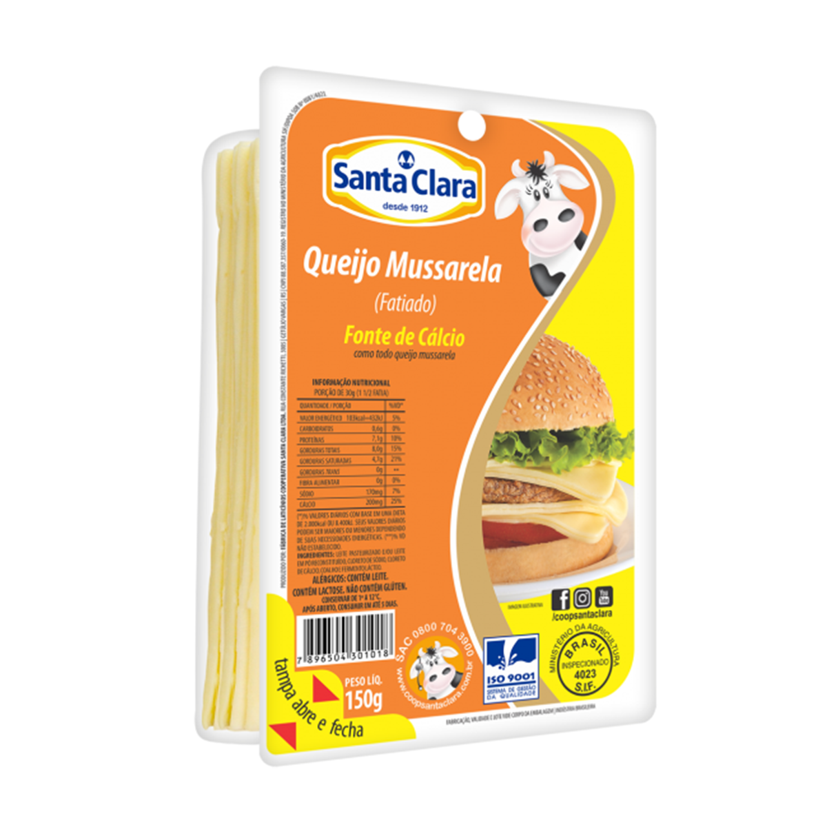 QUEIJO STA CLARA MUSSARELA FAT 150G