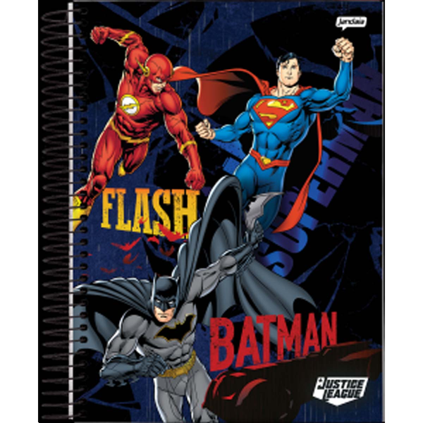 CADERNO JANDAIA LIGA JUSTICA CD 1M 80FLS